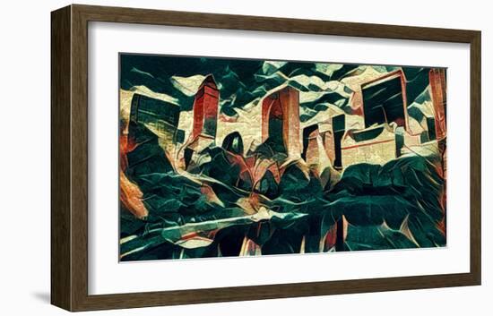 Distorted city scene 18-Jean-François Dupuis-Framed Art Print