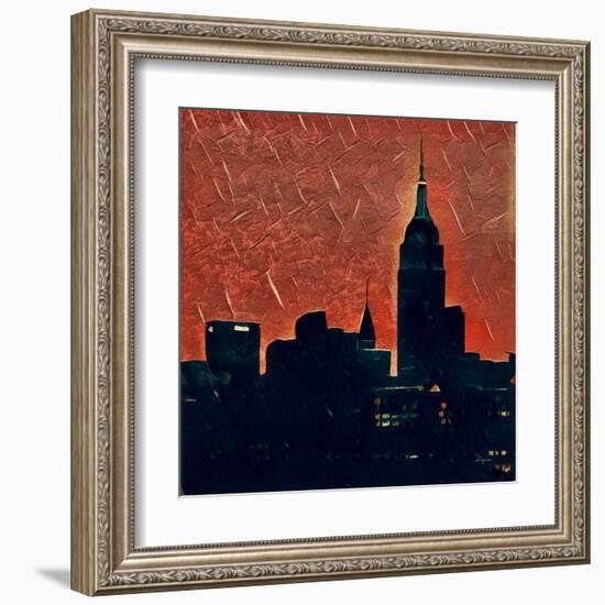 Distorted city scene 27-Jean-François Dupuis-Framed Art Print