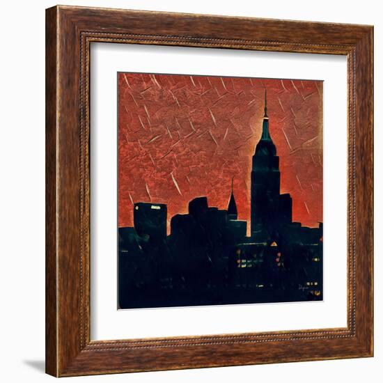 Distorted city scene 27-Jean-François Dupuis-Framed Art Print