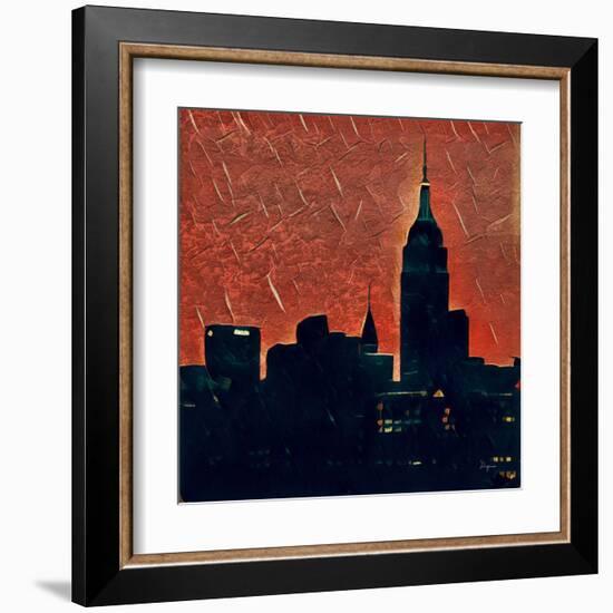 Distorted city scene 27-Jean-François Dupuis-Framed Art Print