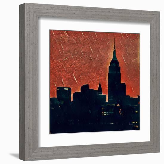 Distorted city scene 27-Jean-François Dupuis-Framed Art Print