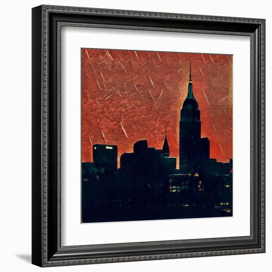 Distorted city scene 27-Jean-François Dupuis-Framed Art Print