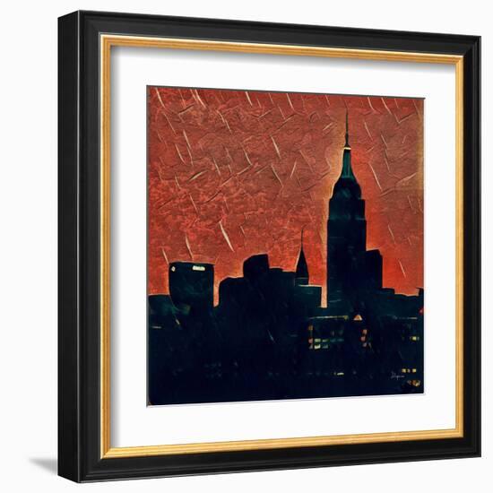 Distorted city scene 27-Jean-François Dupuis-Framed Art Print