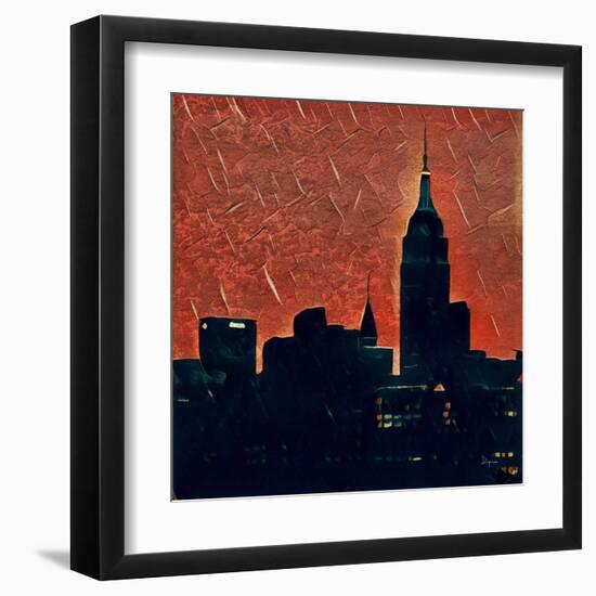 Distorted city scene 27-Jean-François Dupuis-Framed Art Print