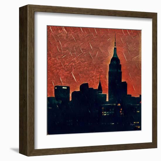 Distorted city scene 27-Jean-François Dupuis-Framed Art Print