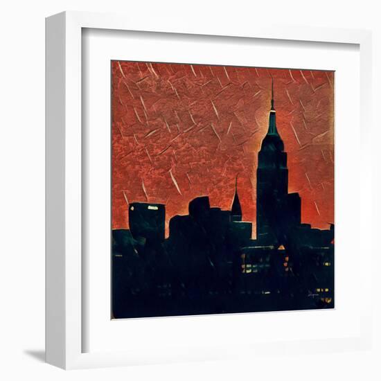 Distorted city scene 27-Jean-François Dupuis-Framed Art Print