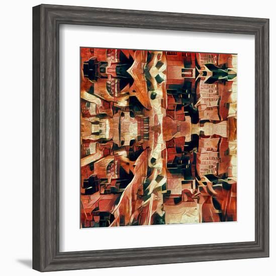 Distorted city scene 31-Jean-François Dupuis-Framed Art Print