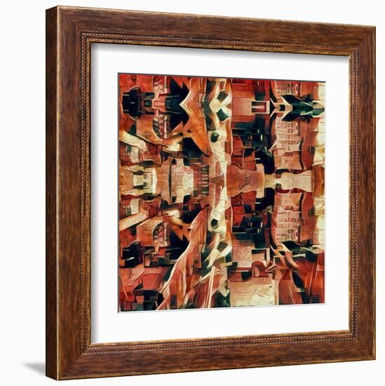 Distorted city scene 31-Jean-François Dupuis-Framed Art Print