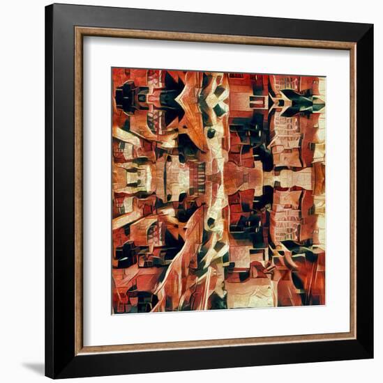 Distorted city scene 31-Jean-François Dupuis-Framed Art Print