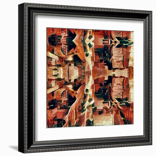 Distorted city scene 31-Jean-François Dupuis-Framed Art Print