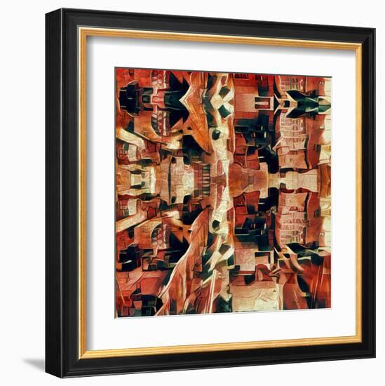 Distorted city scene 31-Jean-François Dupuis-Framed Art Print