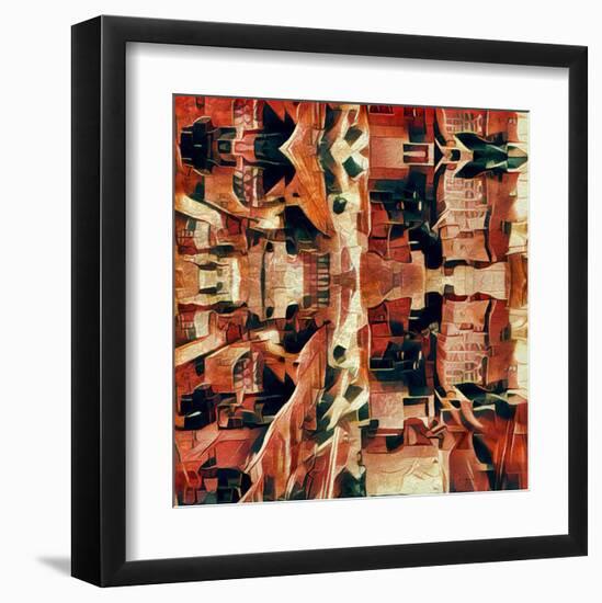 Distorted city scene 31-Jean-François Dupuis-Framed Art Print