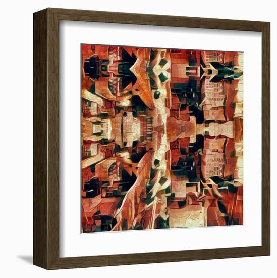 Distorted city scene 31-Jean-François Dupuis-Framed Art Print