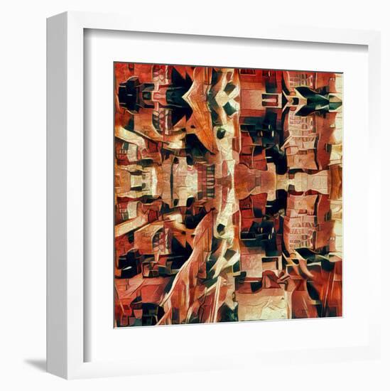 Distorted city scene 31-Jean-François Dupuis-Framed Art Print