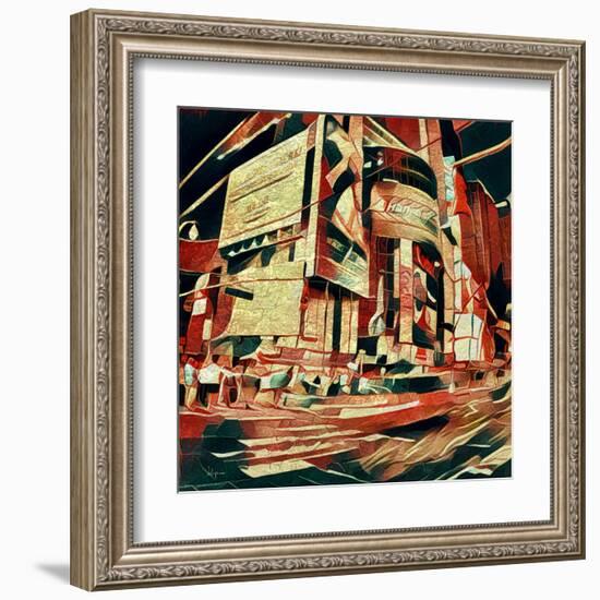 Distorted city scene 35-Jean-François Dupuis-Framed Art Print