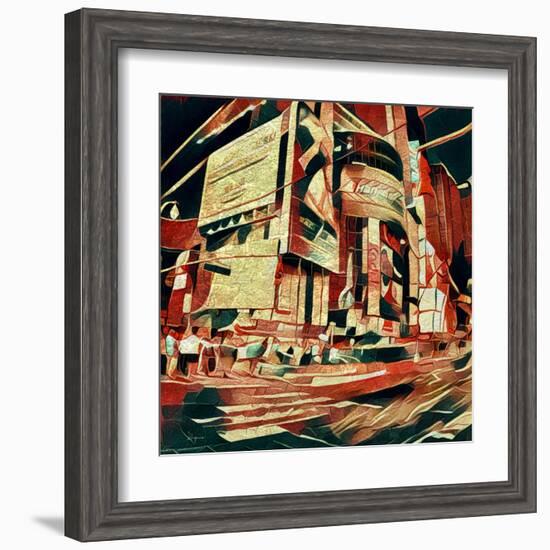 Distorted city scene 35-Jean-François Dupuis-Framed Art Print