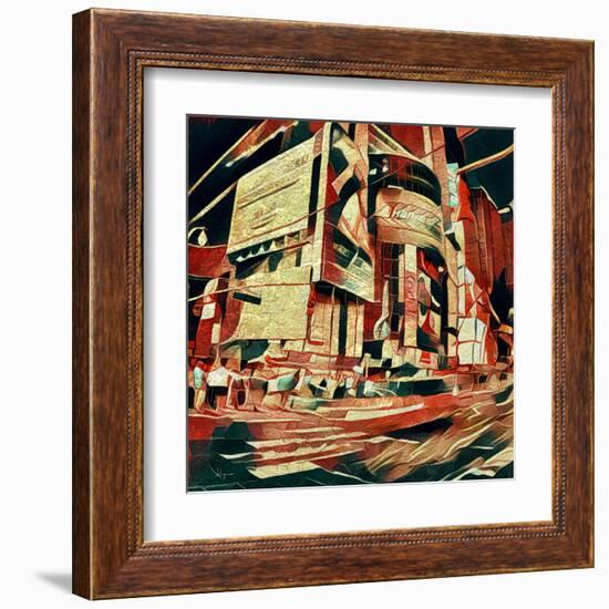 Distorted city scene 35-Jean-François Dupuis-Framed Art Print