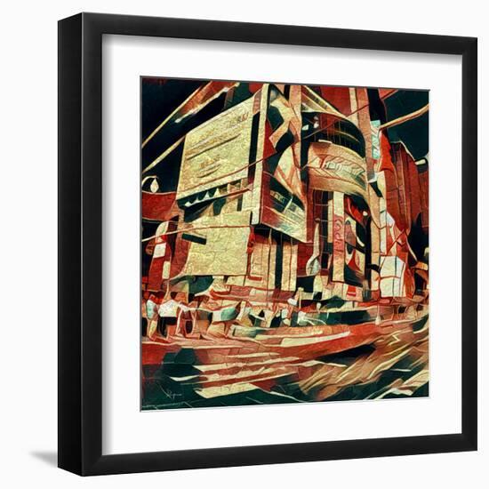 Distorted city scene 35-Jean-François Dupuis-Framed Art Print