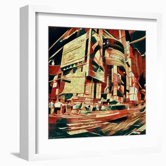 Distorted city scene 35-Jean-François Dupuis-Framed Art Print