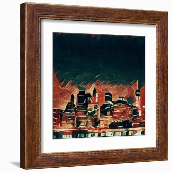 Distorted city scene 38-Jean-François Dupuis-Framed Art Print