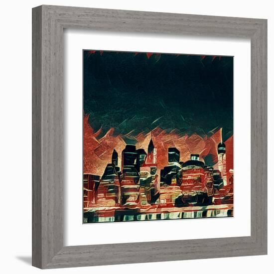 Distorted city scene 38-Jean-François Dupuis-Framed Art Print