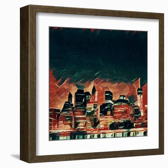 Distorted city scene 38-Jean-François Dupuis-Framed Art Print