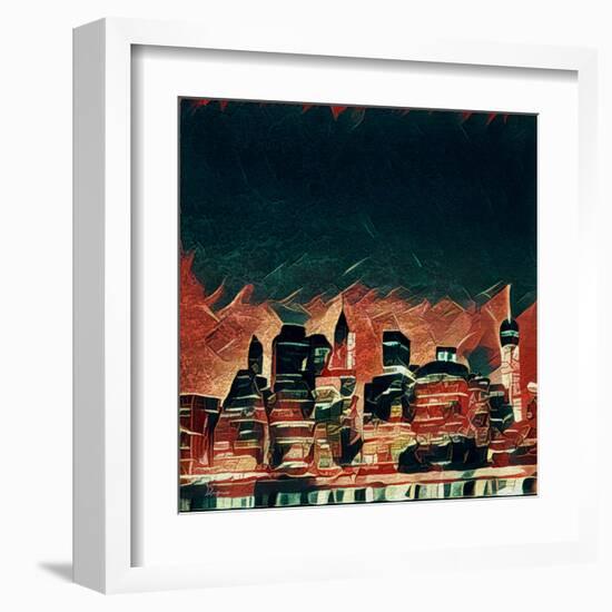 Distorted city scene 38-Jean-François Dupuis-Framed Art Print