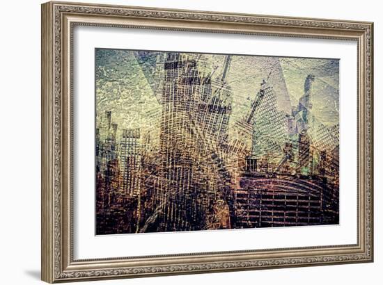 Distorted city scene 3-Jean-François Dupuis-Framed Art Print