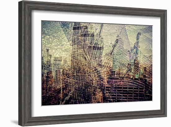 Distorted city scene 3-Jean-François Dupuis-Framed Art Print