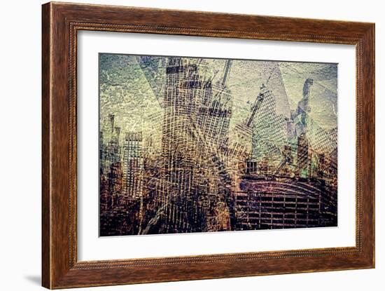 Distorted city scene 3-Jean-François Dupuis-Framed Art Print