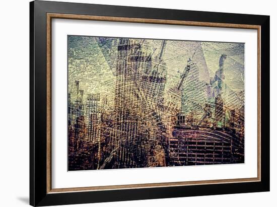 Distorted city scene 3-Jean-François Dupuis-Framed Art Print