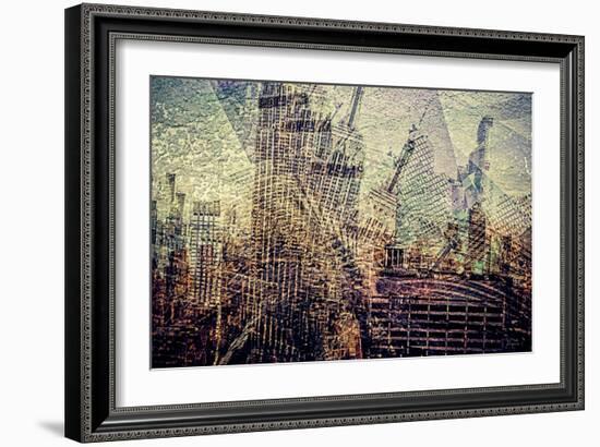 Distorted city scene 3-Jean-François Dupuis-Framed Art Print