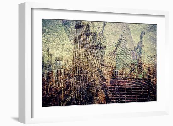 Distorted city scene 3-Jean-François Dupuis-Framed Art Print