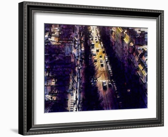 Distorted city scene 4-Jean-François Dupuis-Framed Art Print