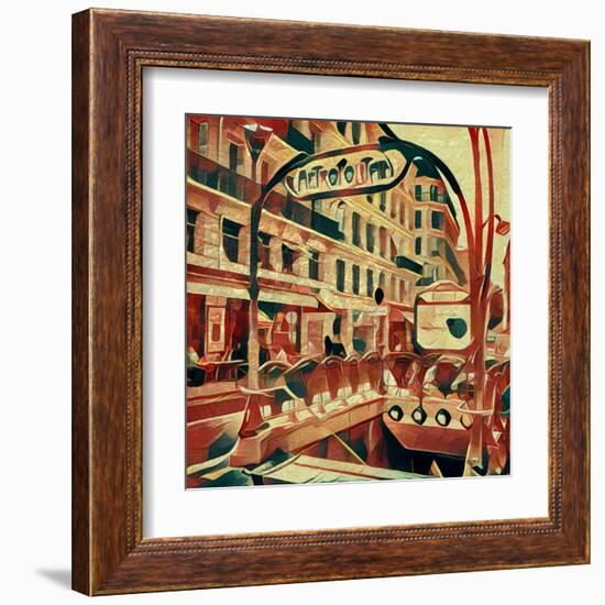 Distorted city scene 5-Jean-François Dupuis-Framed Art Print