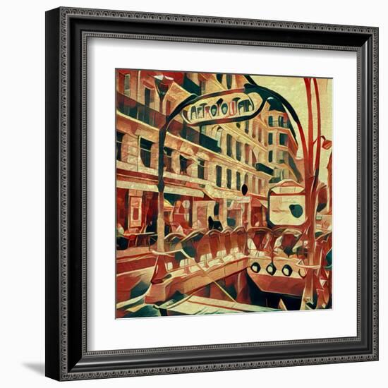 Distorted city scene 5-Jean-François Dupuis-Framed Art Print