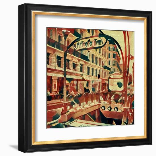 Distorted city scene 5-Jean-François Dupuis-Framed Art Print