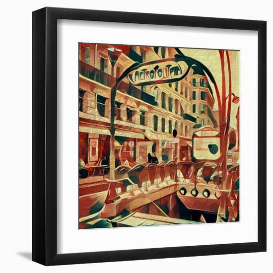 Distorted city scene 5-Jean-François Dupuis-Framed Art Print