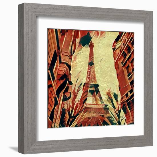 Distorted city scene 7-Jean-François Dupuis-Framed Art Print