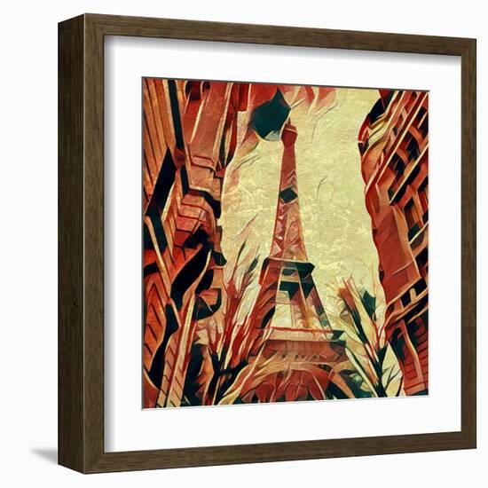 Distorted city scene 7-Jean-François Dupuis-Framed Art Print