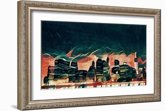 Distorted city scene 8-Jean-François Dupuis-Framed Art Print