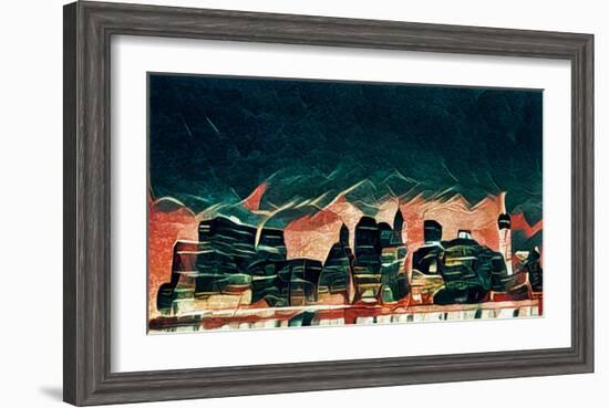 Distorted city scene 8-Jean-François Dupuis-Framed Art Print