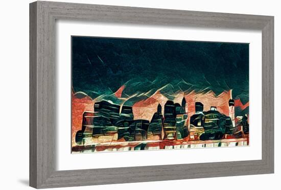 Distorted city scene 8-Jean-François Dupuis-Framed Art Print