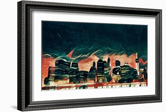 Distorted city scene 8-Jean-François Dupuis-Framed Art Print
