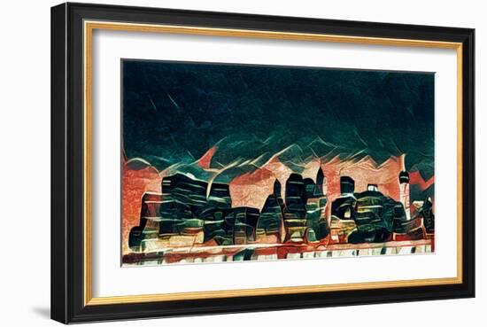 Distorted city scene 8-Jean-François Dupuis-Framed Art Print