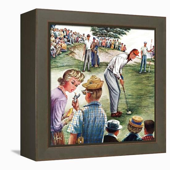 "Distracted Pro Golfer," July 2, 1960-Constantin Alajalov-Framed Premier Image Canvas