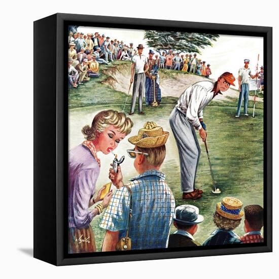 "Distracted Pro Golfer," July 2, 1960-Constantin Alajalov-Framed Premier Image Canvas