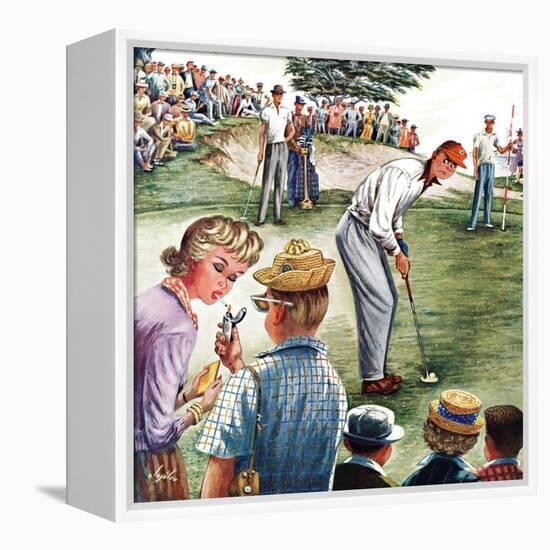 "Distracted Pro Golfer," July 2, 1960-Constantin Alajalov-Framed Premier Image Canvas