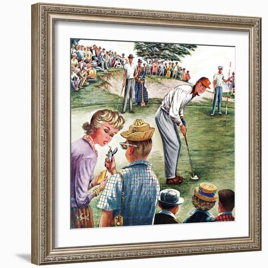 "Distracted Pro Golfer," July 2, 1960-Constantin Alajalov-Framed Giclee Print