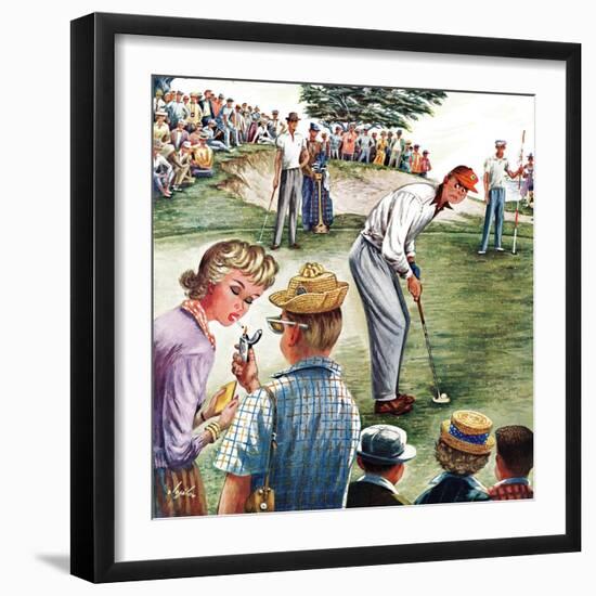 "Distracted Pro Golfer," July 2, 1960-Constantin Alajalov-Framed Giclee Print